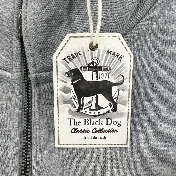 The Black Dog Heavyweight Ocean 1/2 Zip Sweatshirt Men's 2XL Polo Grey NEW - Picture 15 of 16